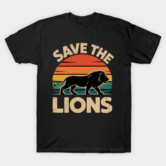 Save The Lions Gift Lions Lovers T-Shirt 4Fansport